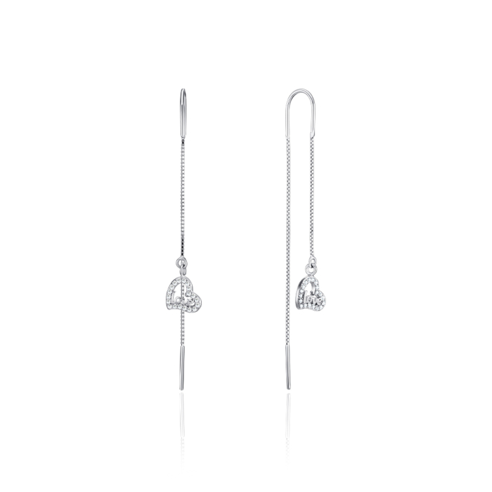 Срібні сережки з фіанітами. Артикул SE00307-E/12/1