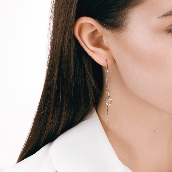 Серебряные серьги с фианитом. Артикул SE00327-E/12/1