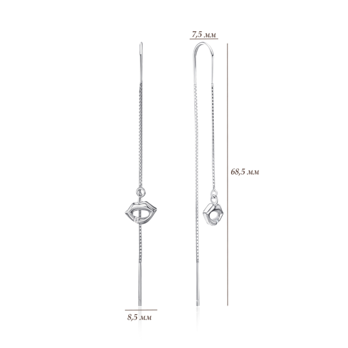 Серебряные серьги с фианитом SE00328-1-E/12/1