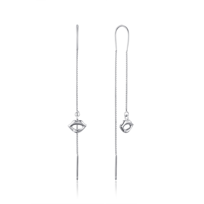 Срібні сережки-протяжки з фіанітом. Артикул SE00328-E/12/1