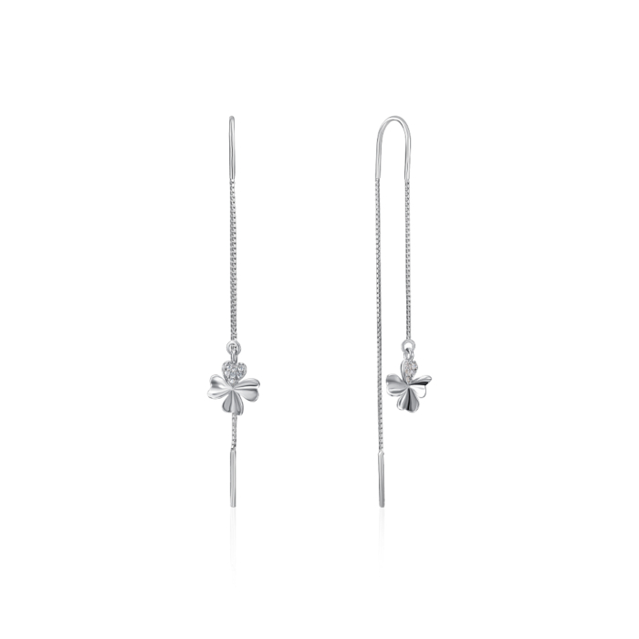 Серебряные серьги-протяжки с фианитами. Артикул SE00343-E/12/1