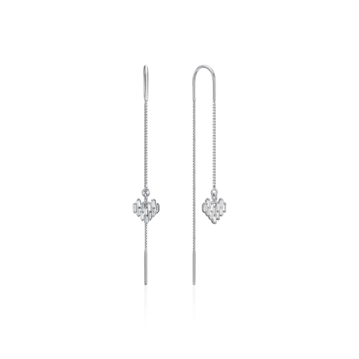 Срібні сережки з фіанітами. Артикул SE00358-E/12/1
