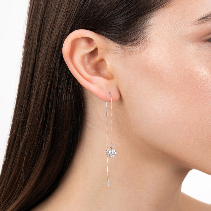 Срібні сережки з фіанітами. Артикул SE00358-E/12/1