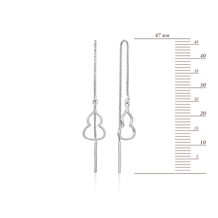 Срібні сережки-протяжки. Артикул SE00359-E/12
