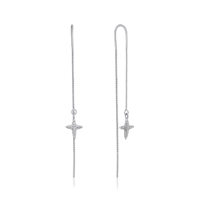 Срібні сережки з фіанітами. Артикул SE00360-E/12/1