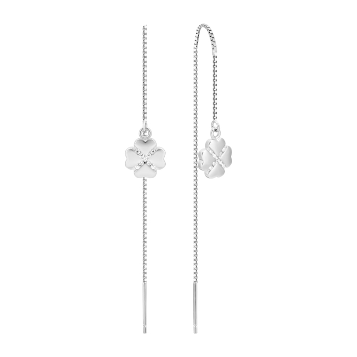 Срібні сережки-протяжки з фіанітами. Артикул UG5SE00368