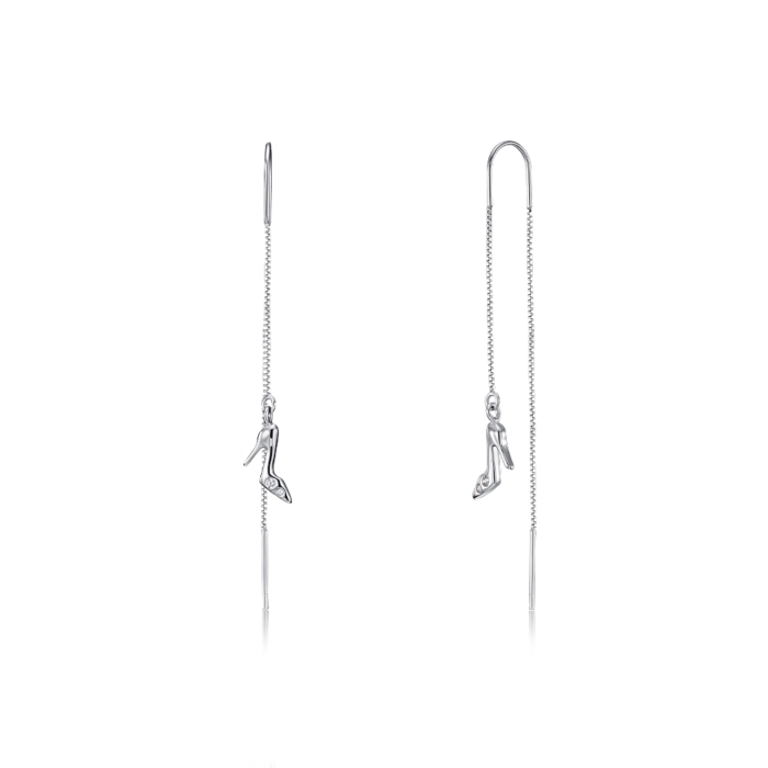 Серебряные серьги-протяжки с фианитами. Артикул SE00375-E/12/1