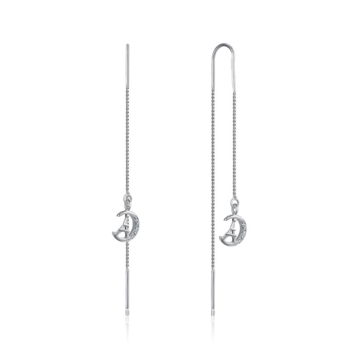 Срібні сережки з фіанітами. Артикул SE00390-E/12/1