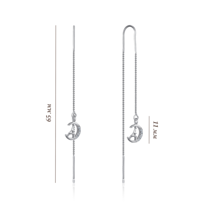 Срібні сережки з фіанітами. Артикул SE00390-E/12/1