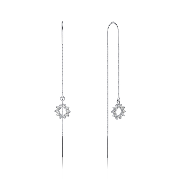 Срібні сережки-протяжки. Артикул SE00395-E/12/1