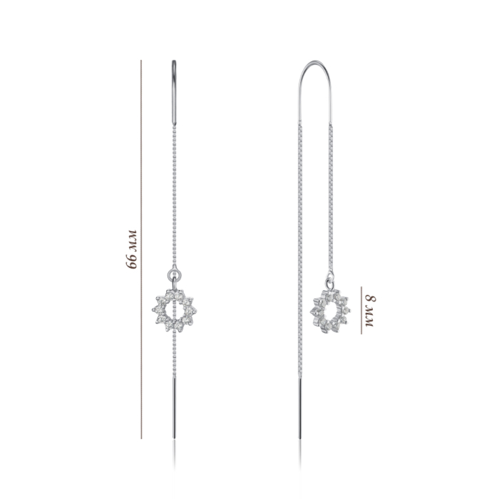 Срібні сережки-протяжки. Артикул SE00395-E/12/1