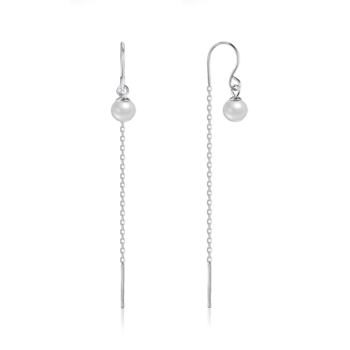 Срібні сережки з перлиною. Артикул SE00470-E/12/4969