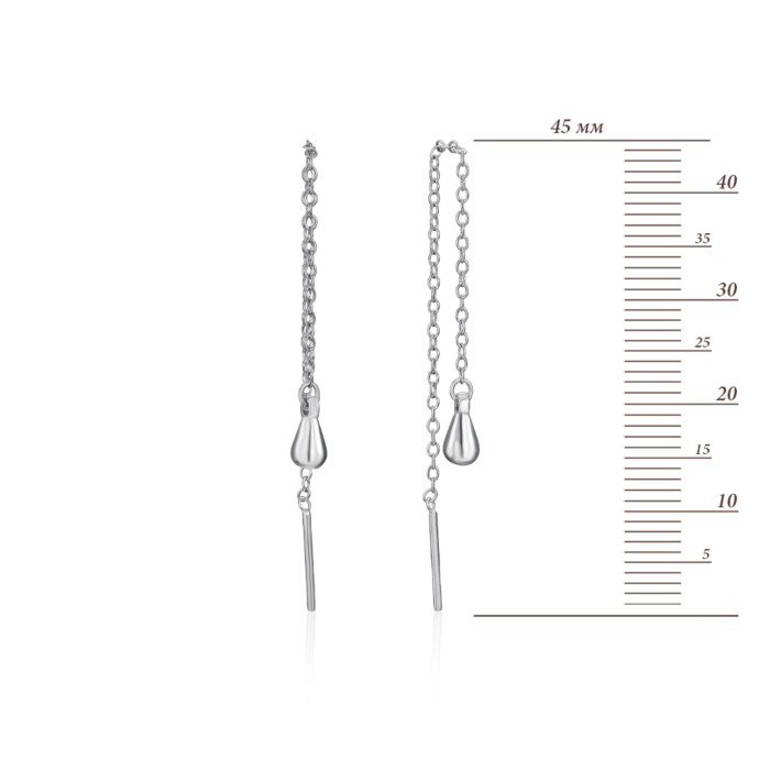 Серебряные серьги-протяжки. Артикул SE00494-E/12