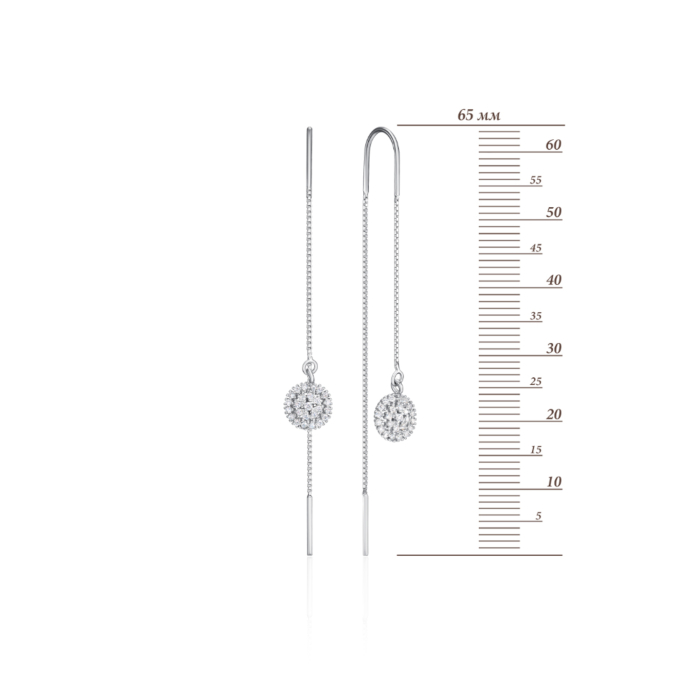 Серебряные серьги-протяжки. Артикул SE00523-E/12/1