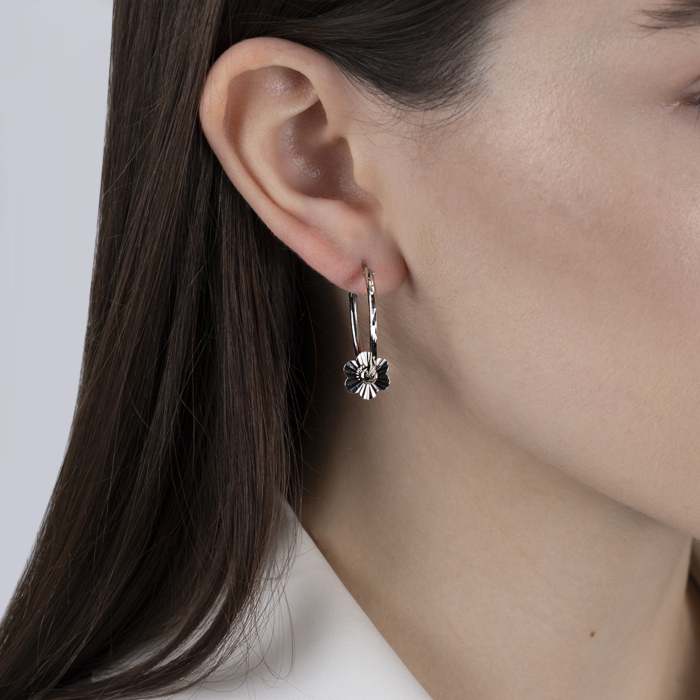 Срібні сережки-конго. Артикул SE00587-E/12