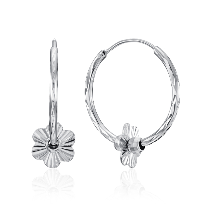 Срібні сережки-конго. Артикул SE00587-E/12