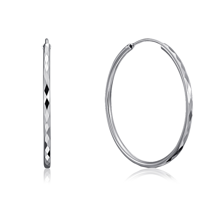 Срібні сережки-конго. Артикул SE00602-E/12