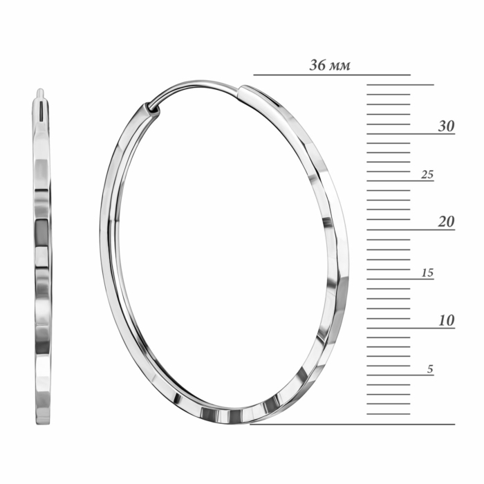 Срібні сережки-конго. Артикул UG5SE00608