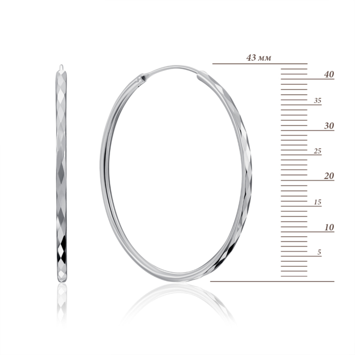 Серебряные серьги-конго без вставки. Артикул SE00609-E/12