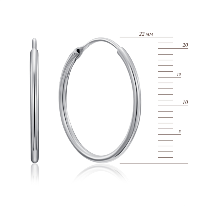 Срібні сережки-конго без вставки. Артикул SE00624-E/12