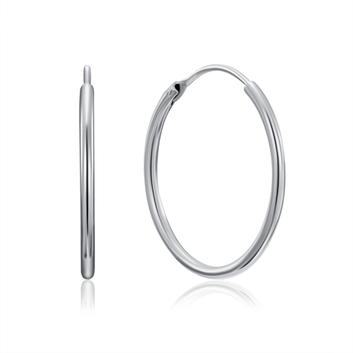 Срібні сережки-конго без вставки. Артикул SE00624-E/12