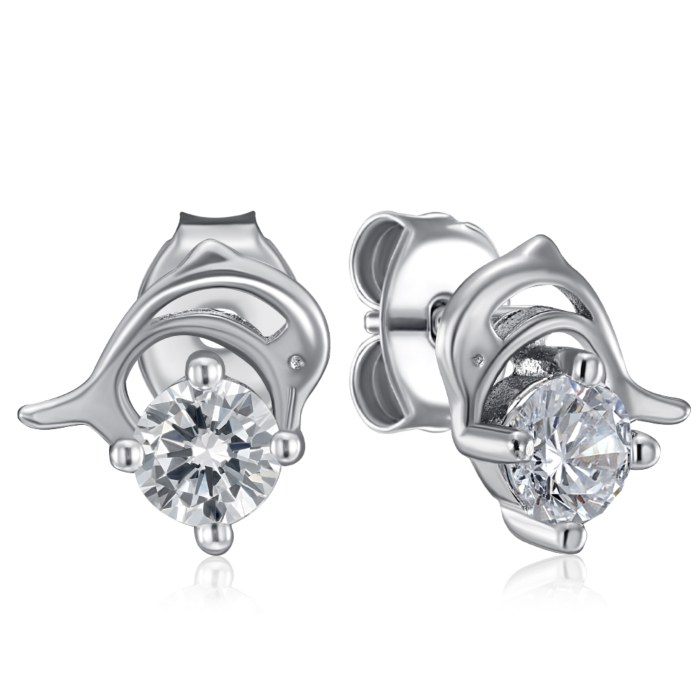 Срібні сережки з фіанітом. Артикул SE00644-E/12/1