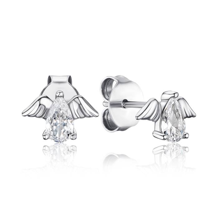 Серебряные серьги с фианитом SE00645-E/12/1