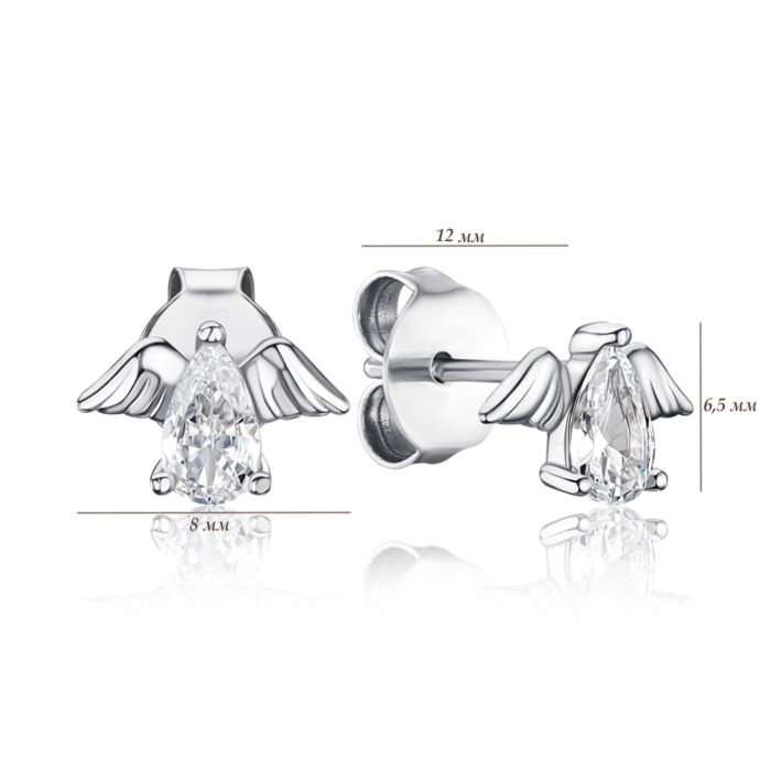 Серебряные серьги с фианитом SE00645-E/12/1