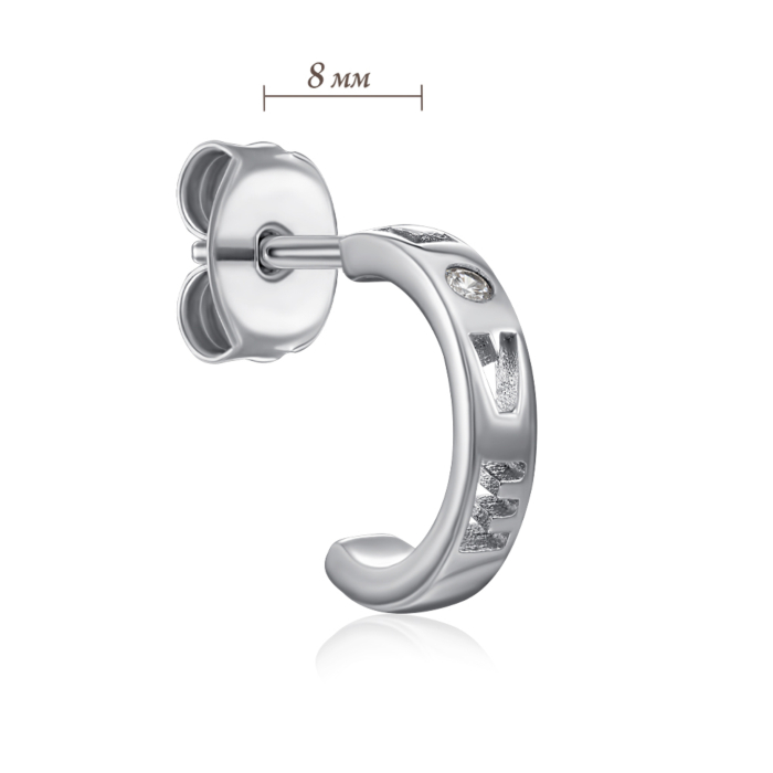 Срібні пусети з фіанітом. Артикул SE00661-E/12/1