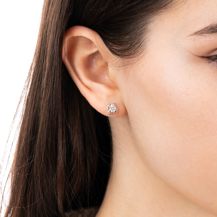 Срібні пусети з фіанітом. Артикул SE00675-E/12/1