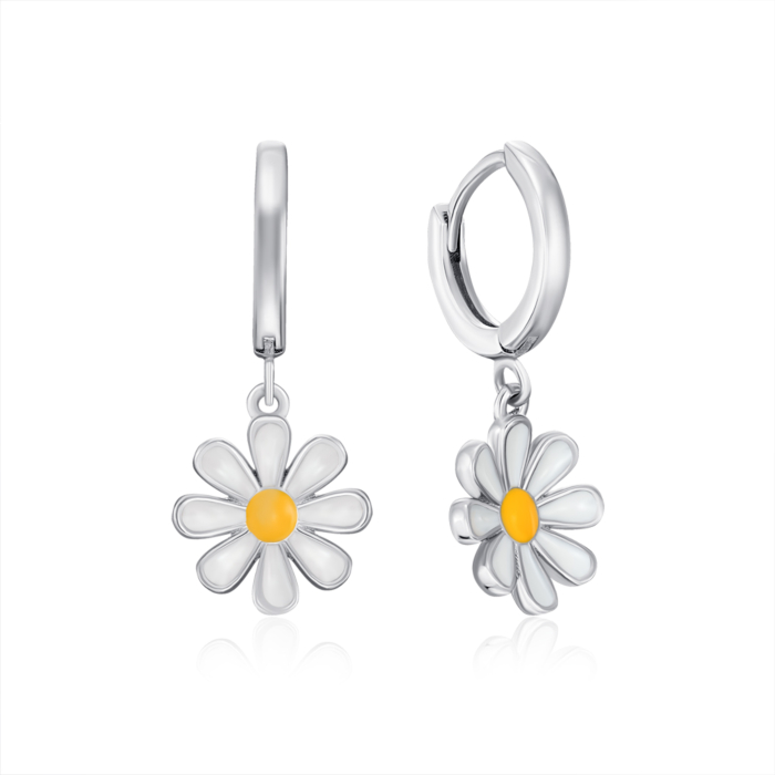 Серебряные серьги-конго с эмалью. Артикул SE00677-E/12/1295