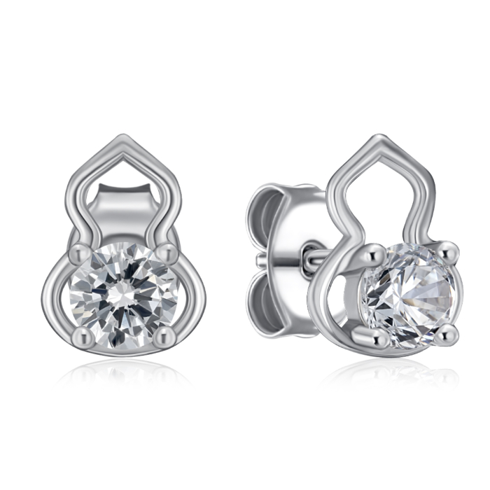 Серебряные серьги с фианитом. Артикул SE00698-E/12/1