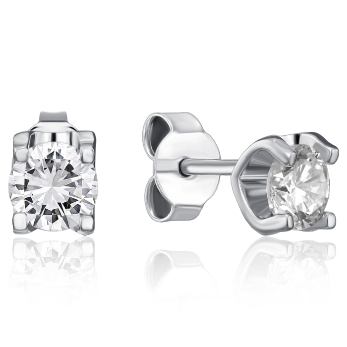 Срібні пусети з фіанітом. Артикул SE00712-E/12/1