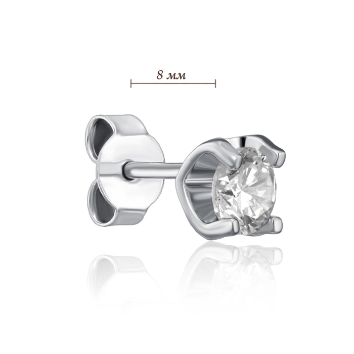 Срібні пусети з фіанітом. Артикул SE00712-E/12/1