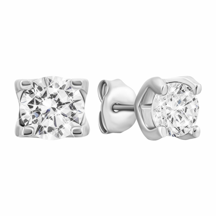 Серебряные пуссеты с фианитами. Артикул UG5SE00712