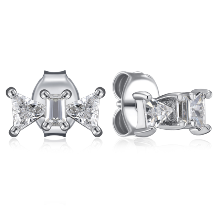 Срібні сережки з фіанітами. Артикул SE00729-E/12/1