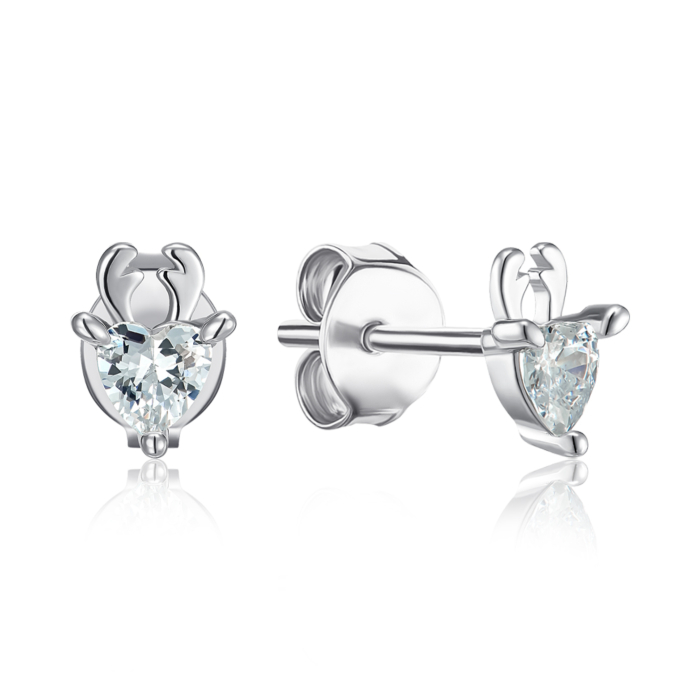 Серебряные серьги с фианитом. Артикул SE00730-E/12/1