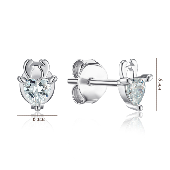 Серебряные серьги с фианитом. Артикул SE00730-E/12/1