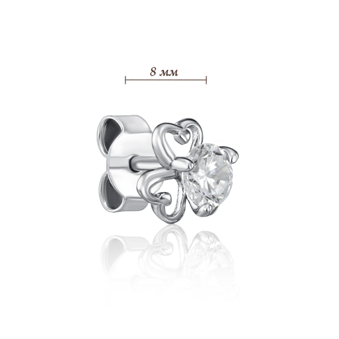 Срібні пусети з фіанітом. Артикул SE00769-E/12/1