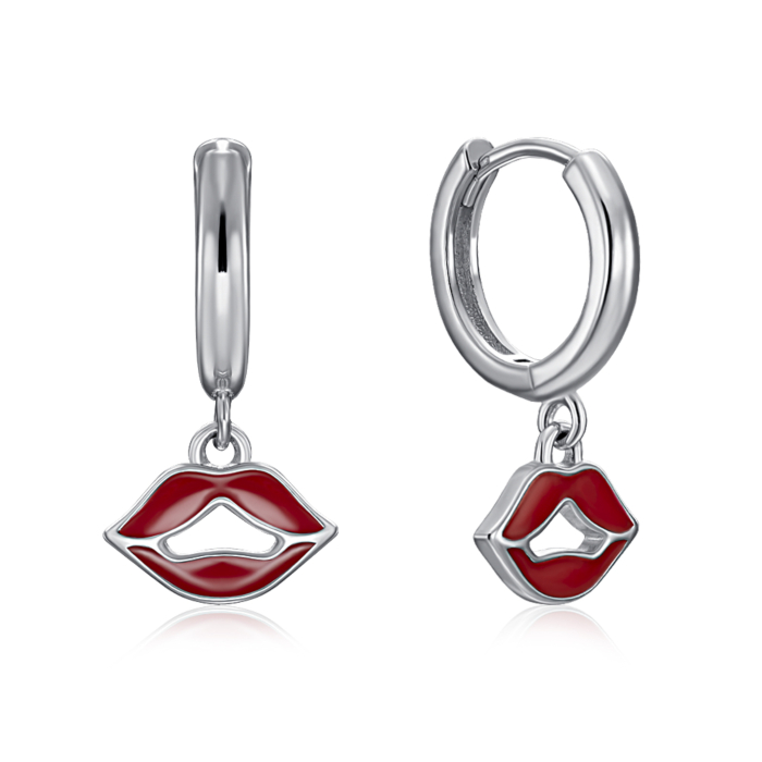 Серебряные серьги-подвески с эмалью. Артикул SE00779-E/12/392