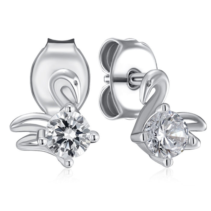 Срібні сережки з фіанітом. Артикул SE00790-E/12/1