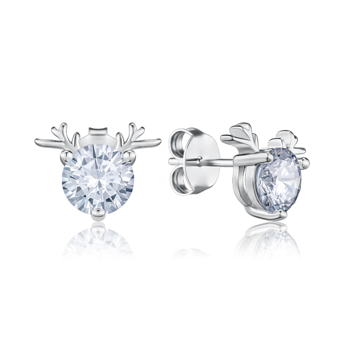 Срібні сережки з фіанітами. Артикул SE00801-1-E/12/1