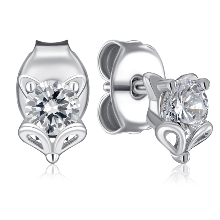 Срібні пусети з фіанітом. Артикул SE00821-E/12/1