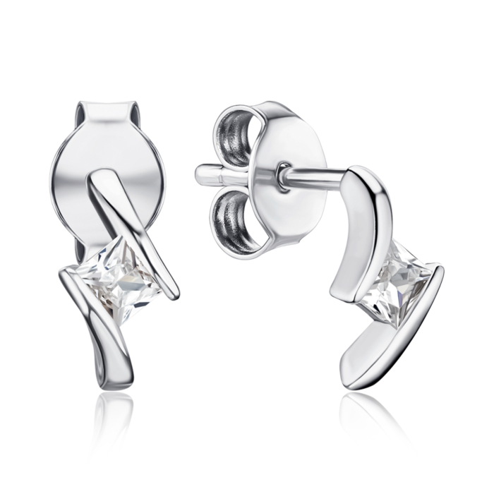 Серебряные серьги с фианитом SE00822-E/12/1