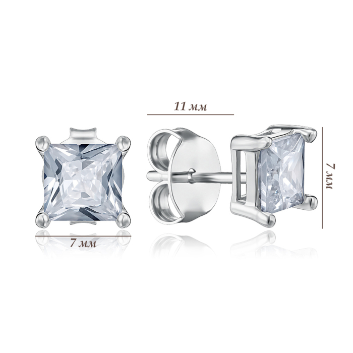 Серебряные серьги с фианитами. Артикул SE00905-E/12/1
