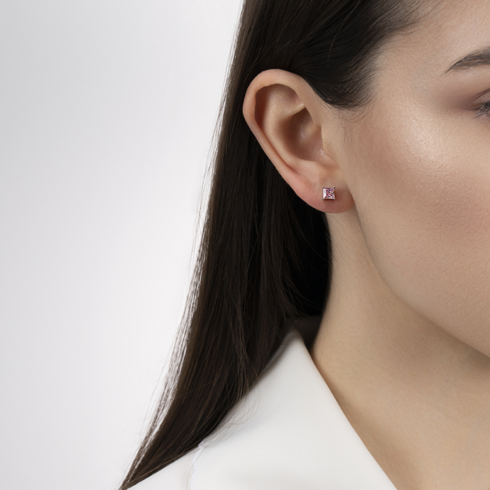 Серебряные пуссеты с фианитом. Артикул SE00907-E/12/1504