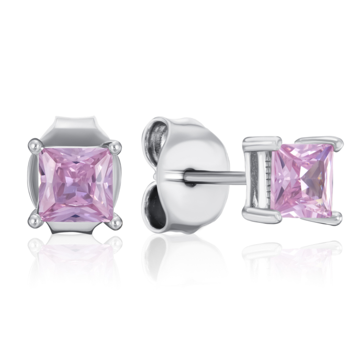 Серебряные пуссеты с фианитом. Артикул SE00907-E/12/1504