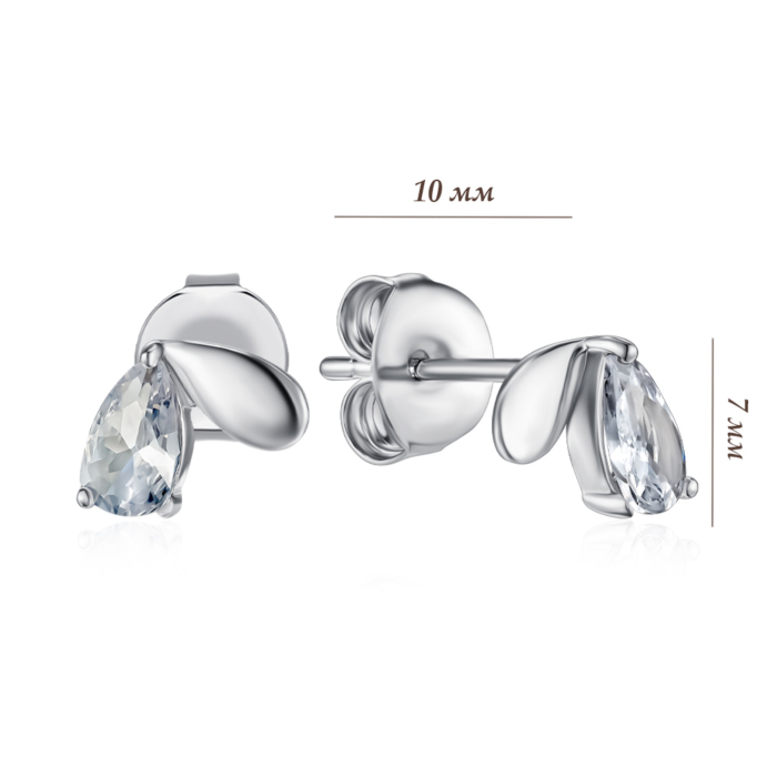 Срібні сережки з фіанітом. Артикул SE00935-E/12/1