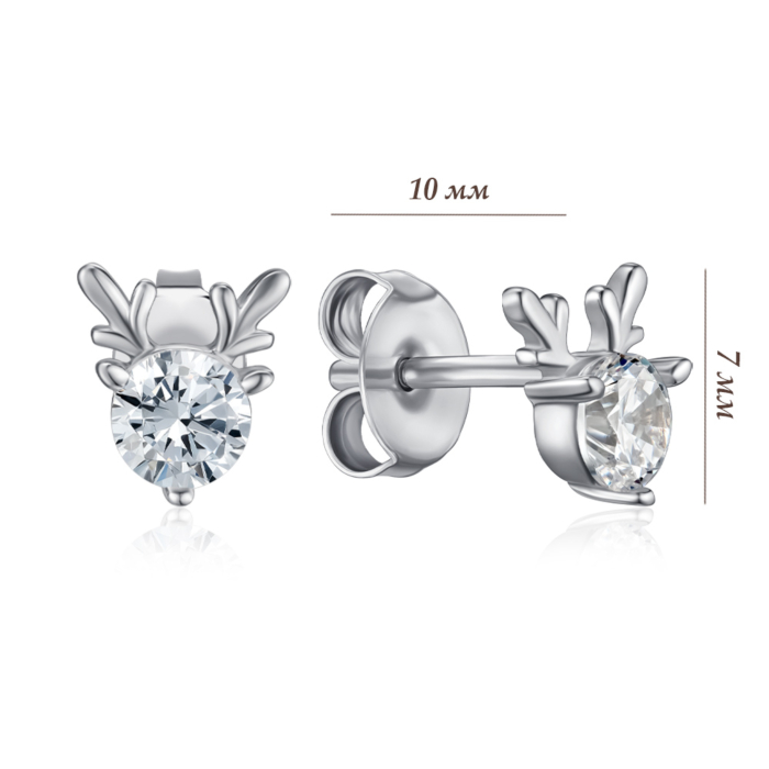 Серебряные серьги с фианитом. Артикул SE00936-E/12/1