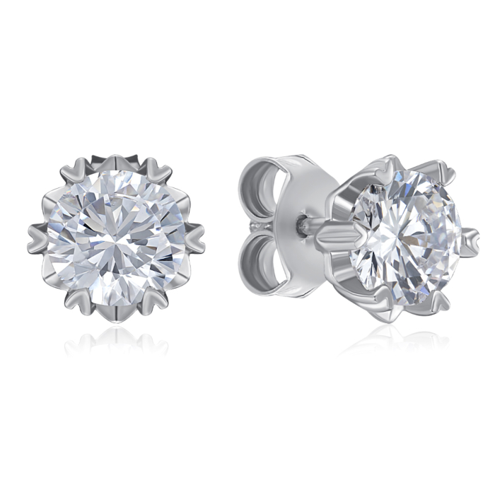 Срібні сережки з фіанітом. Артикул SE00950-E/12/1